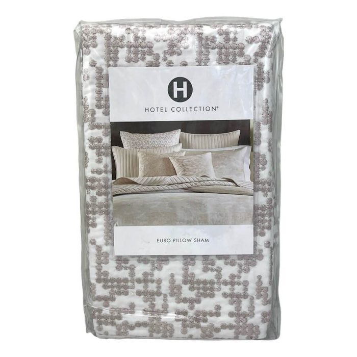 Hotel Collection Cloudscape Embroidered EURO Sham Blush 2