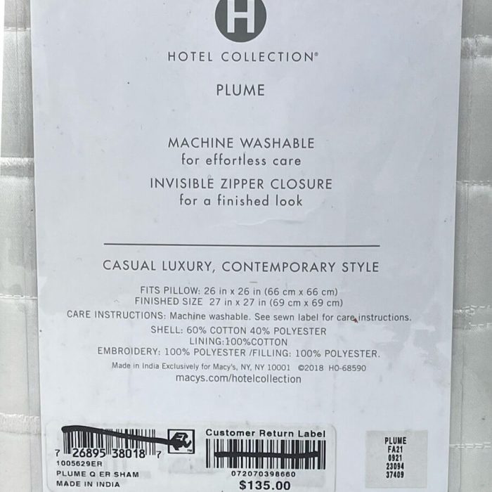 Hotel Collection Plume Quilted Euro Sham 3