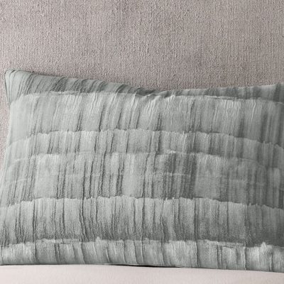 Hudson Park Brushed Texture Stripe Standard Sham Gray 2