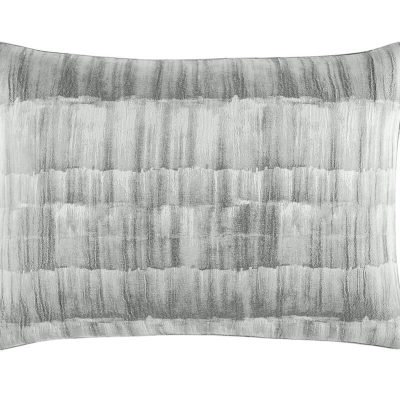 Hudson Park Brushed Texture Stripe Standard Sham Gray