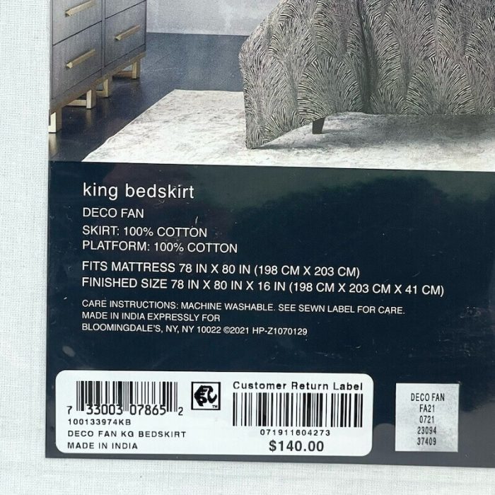 Hudson Park Deco Fan King Bedskirt 3