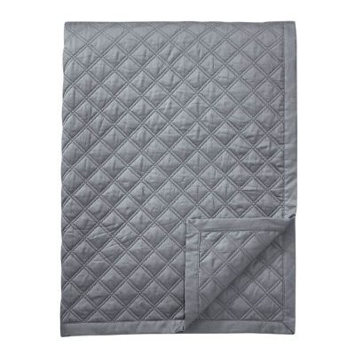 Hudson Park Double Diamond Quilted Coverlet Charcoal Grey
