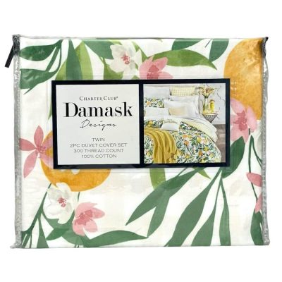 Charter Club Damask Designs Citrus Twin Duvet Set