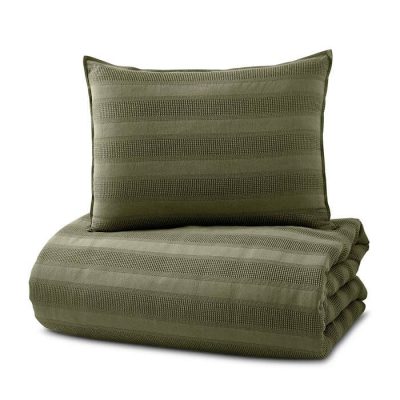 DKNY Donna Karan Avenue Stripe Duvet Set Green