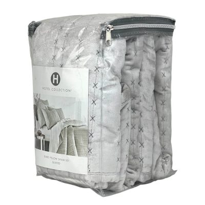Hotel Collection Velvet 2 Euro Quilted Shams Palladium Grey 3