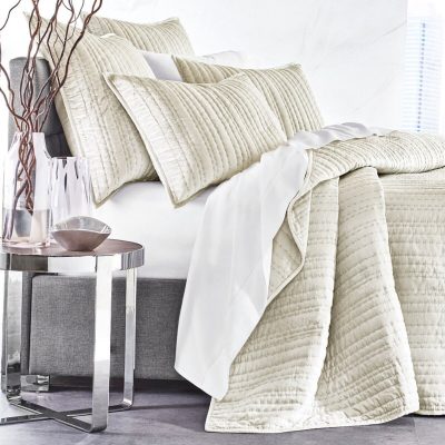 Hotel Collection Velvet Quilted Sham Light Ivory
