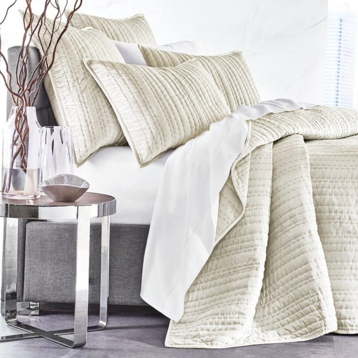 Hotel Collection Velvet Quilted Sham Light Ivory