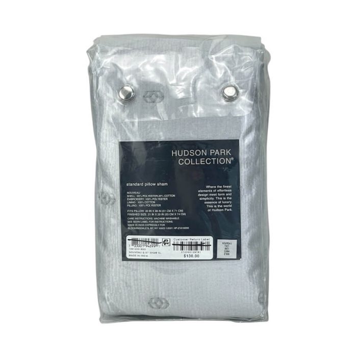 Hudson Park Nouveau Quilted Standard Sham Silver 2