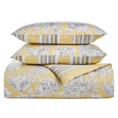 Charter Club Damask Designs Outline Botanical Duvet Set Yellow