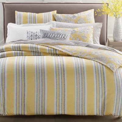 Charter Club Damask Designs Outline Botanical Duvet Set Yellow 3
