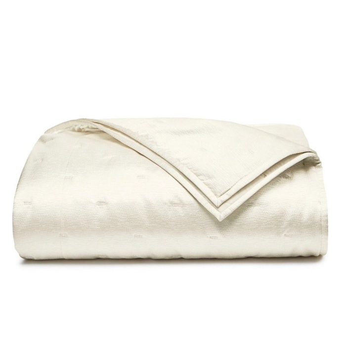 Hotel Collection Ikat Stripe Quilted Coverlet Ivory