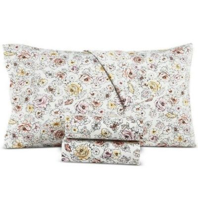 Charter Club Damask Designs Outlined Floral Sheet Set Poppy