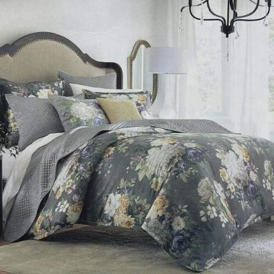 Hotel Collection Grand Bouquet Bedskirt Gray