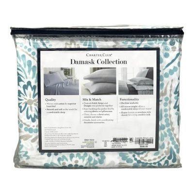 Charter Club Damask Designs Azure Paisley KING Duvet Set 4