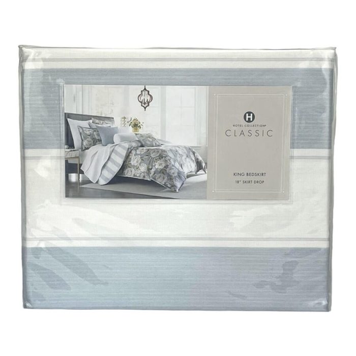 Hotel Collection Classic Serena King Bedskirt Blue 2
