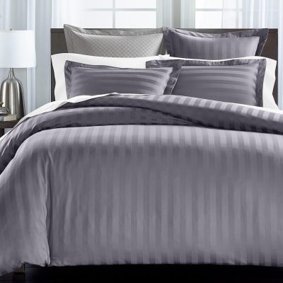 Charter Club Damask Stripe Duvet Set Granite