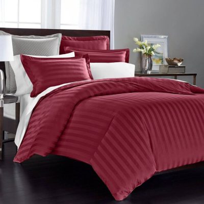 Charter Club Damask Stripe Duvet Set Pomegranate