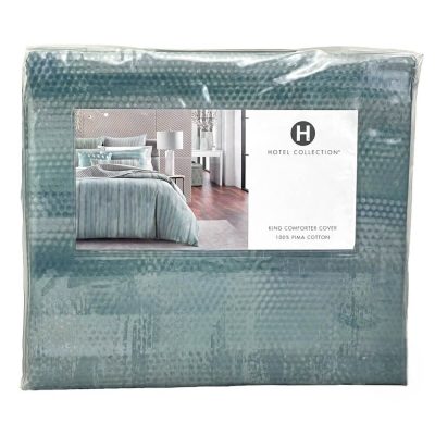 Hotel Collection Stencil King Duvet Cover Cyan