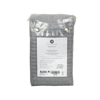 Hotel Collection Bedford Geo Quilted KING Sham Gray 4