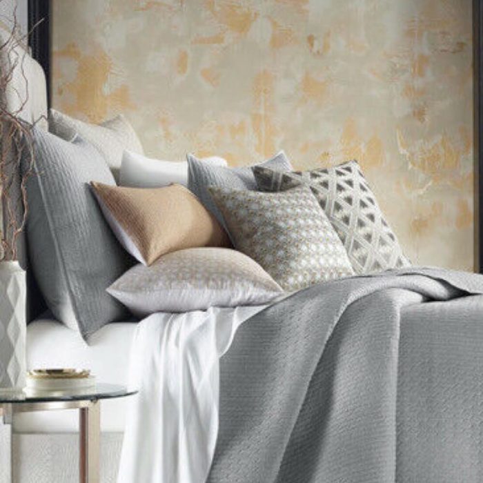 Hotel Collection Bedford Geo Quilted Sham Gray