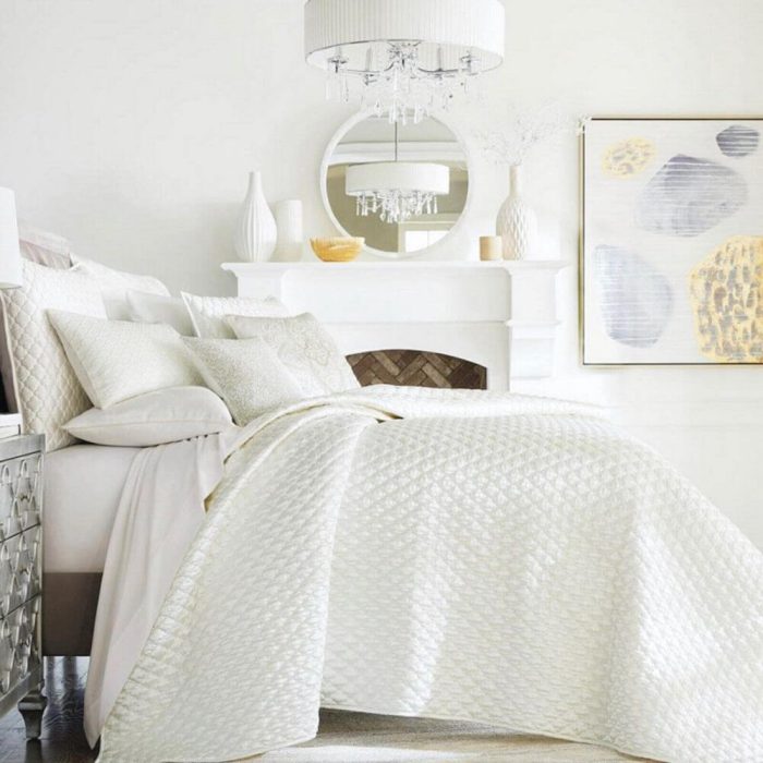 Hotel Collection Classic Cambria Coverlet White