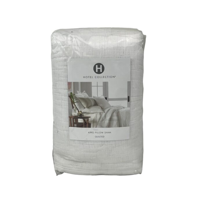 Hotel Collection Dobby Diamond Quilted King Sham White