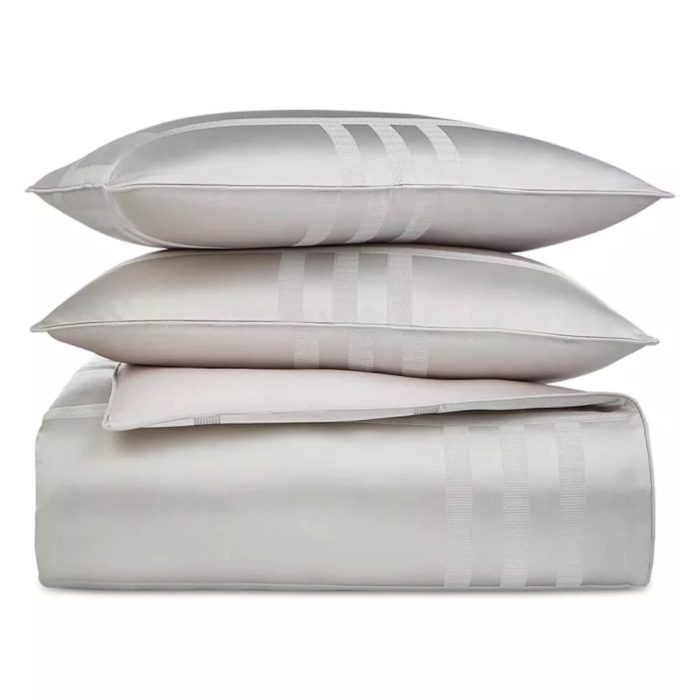 Hotel Collection Structure Duvet Set Silver