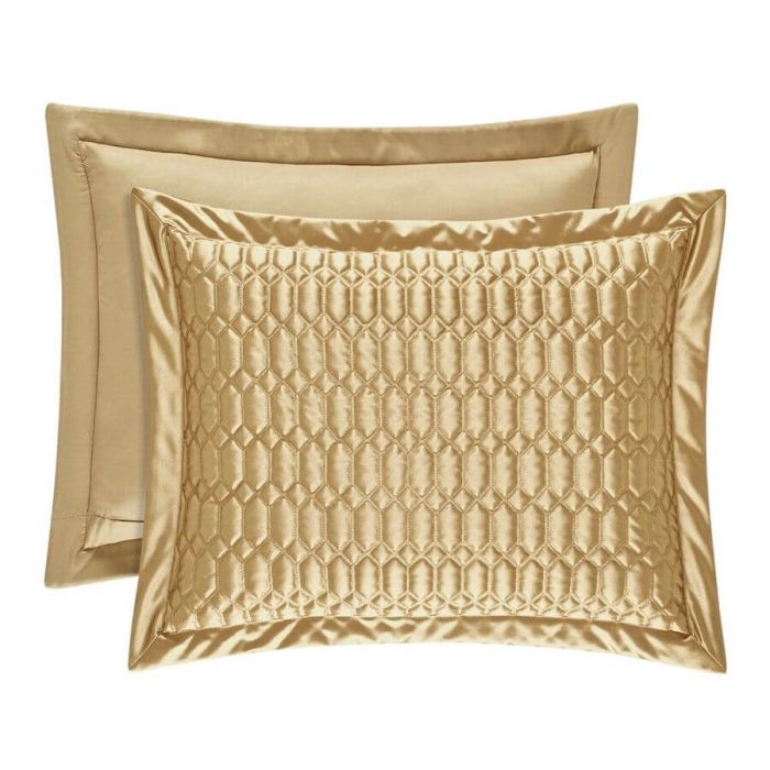 J Queen New York Satinique Quilted Sham Gold