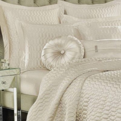 J Queen New York Satinique Quilted Sham Natural Ivory 2