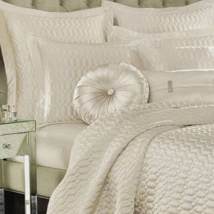 J Queen New York Satinique Quilted Sham Natural Ivory 2