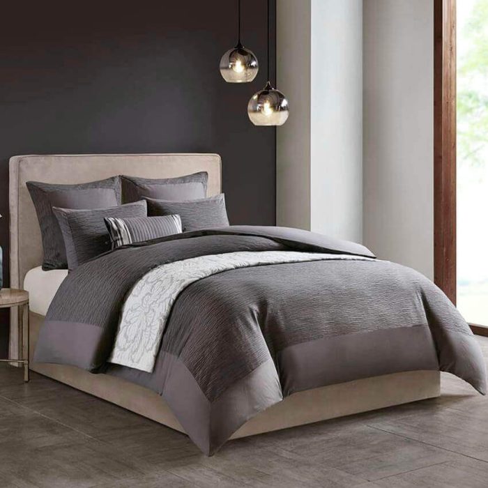 Natori Home Hanae Duvet Set Gray