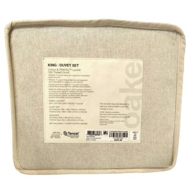 Oake Cotton & Tencel 3 Piece King Duvet Set Navy Blue 3