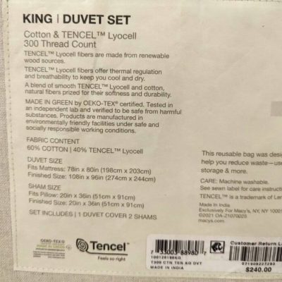 Oake Cotton & Tencel 3 Piece King Duvet Set Navy Blue 4