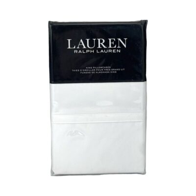 Ralph Lauren Spencer Solid Sateen KING Pillowcases White 2
