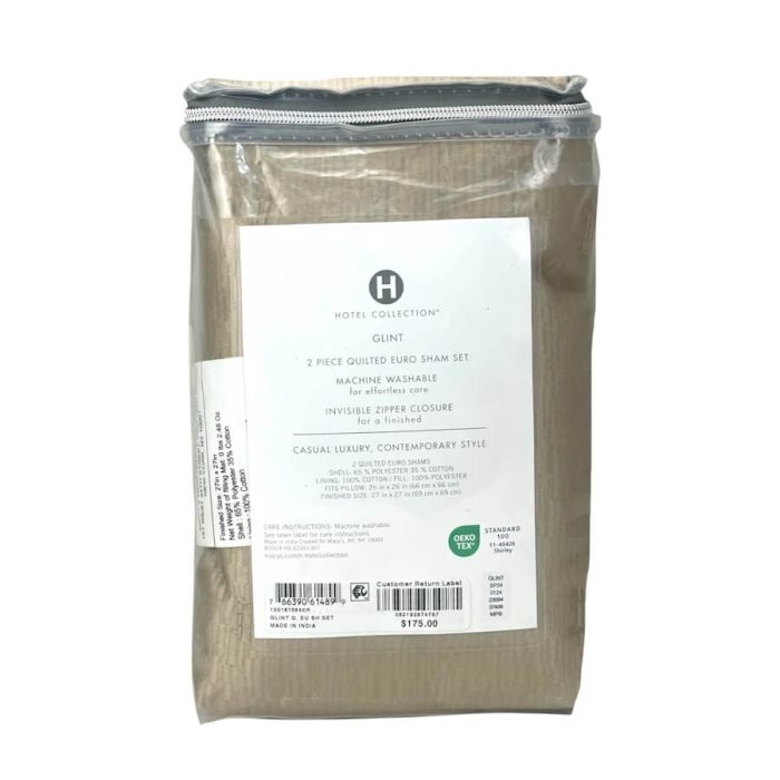 Hotel Collection Glint Quilted Euro Sham Set Gold 5