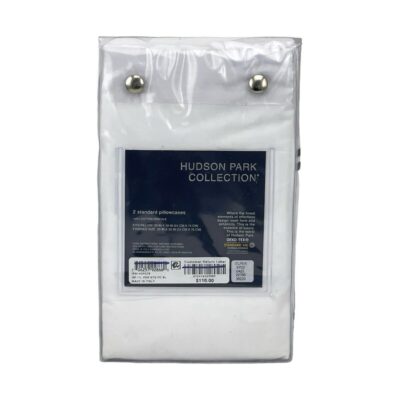 Hudson Park Italian Linens STANDARD Pillowcases Black on White 3