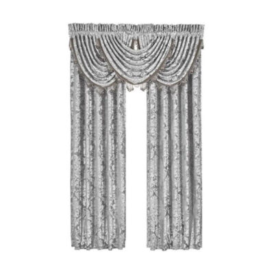 J Queen New York Bel Air Window Panels & Tie Backs Set Silver