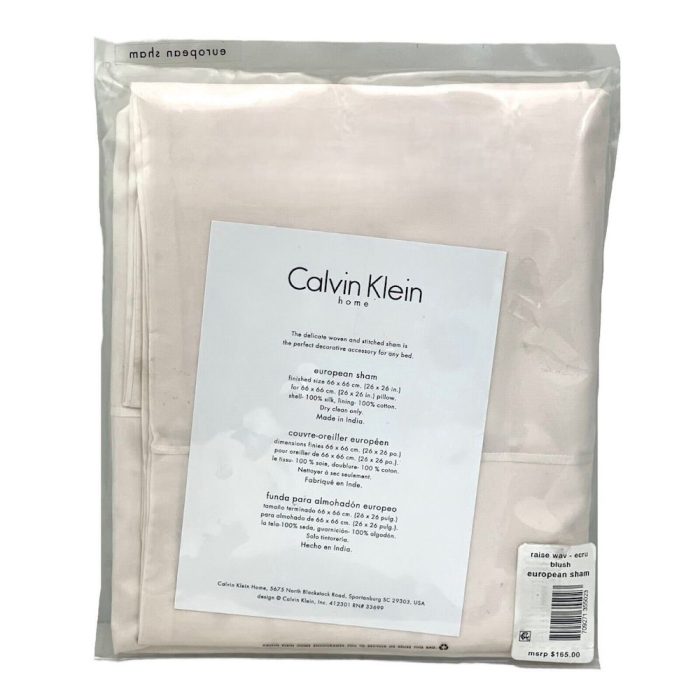 Calvin Klein Blush Raised Waves EURO Sham Ecru 3