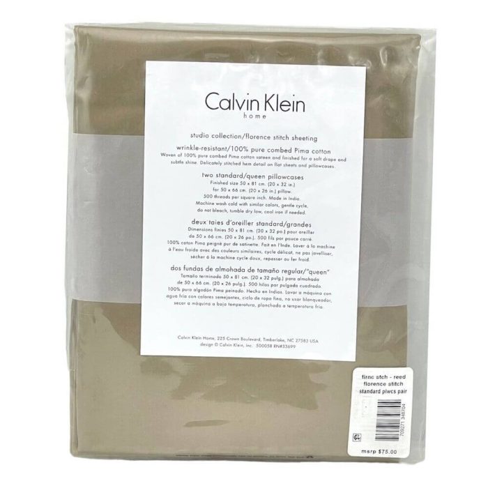 Calvin Klein Florence Stitch STANDARD Pillowcases Reed 3