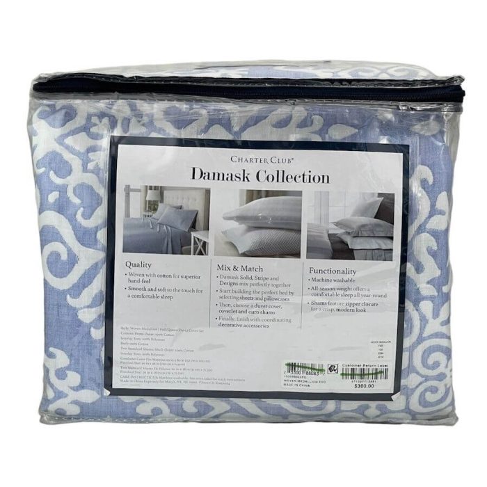 Charter Club Damask Designs Woven Medallion Duvet Set 4