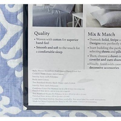 Charter Club Damask Designs Woven Medallion Duvet Set 5