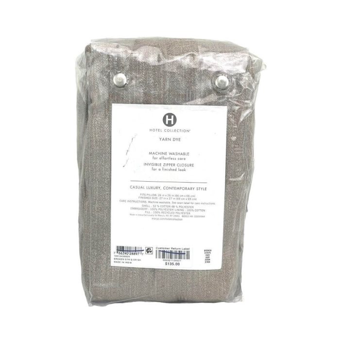 Hotel Collection Yarn Dye EURO Sham Mushroom 4