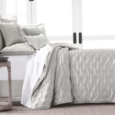 Hudson Park Nouveau Quilted Coverlet Silver 2