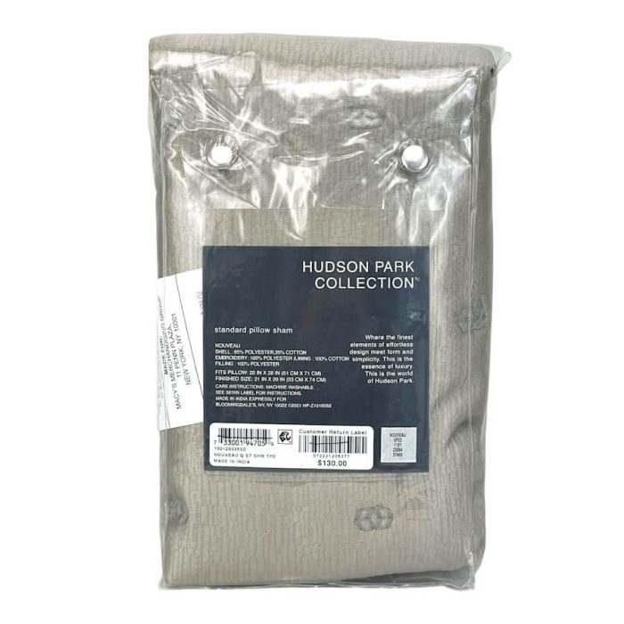 Hudson Park Nouveau Quilted Standard Sham Taupe 3