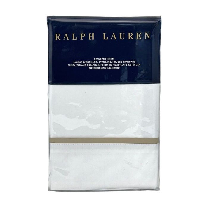 Ralph Lauren Palmer STANDARD Sham White Burnished Chamois 3