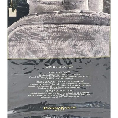 Donna Karan Vapor Collection King Duvet Cover Gray 4