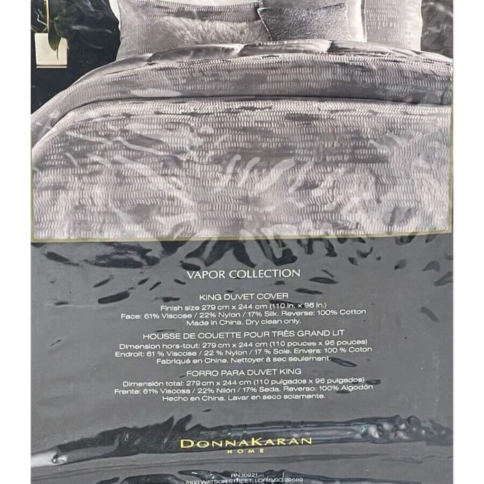 Donna Karan Vapor Collection King Duvet Cover Gray 4