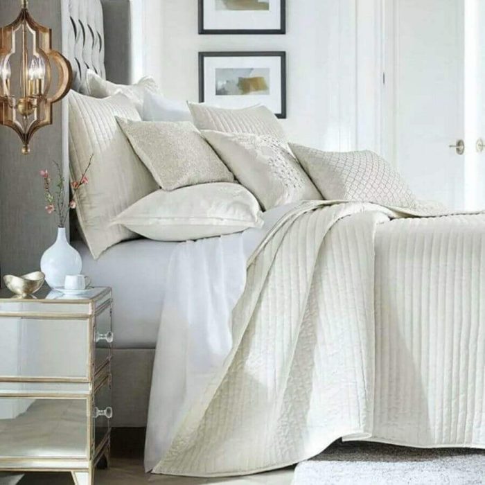 Hotel Collection Classic Hydrangea Coverlet Ivory