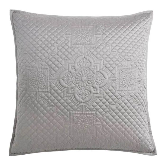 Hotel Collection Grand Bouquet Quilted EURO Sham Gray