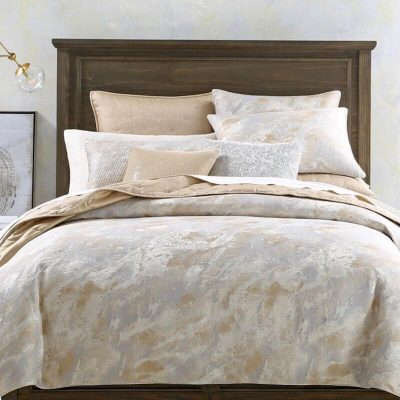 Hotel Collection Metallic Stone Sham Gold 2